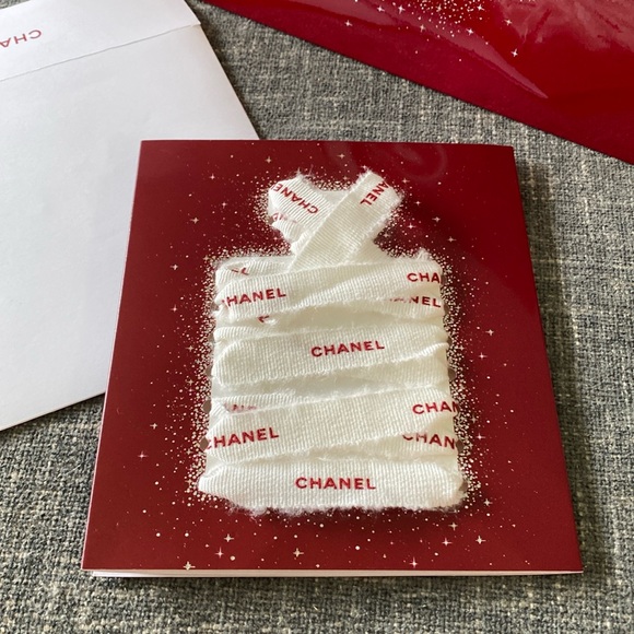 CHANEL Other - Chanel Red 3D Card with Ribbon